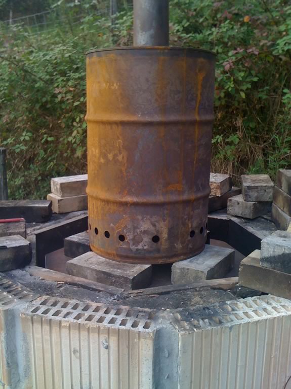 small scale biochar kiln operation step 2